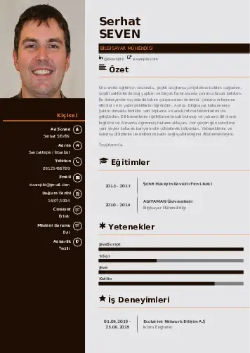 Bilgisayar Mühendisi CV Örnekleri cv indir